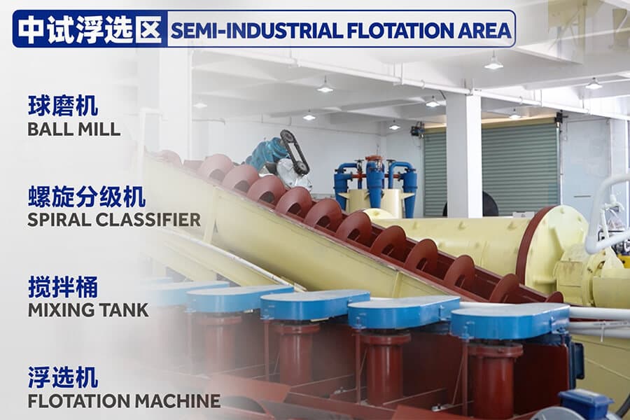 Semi-industrial flotation area